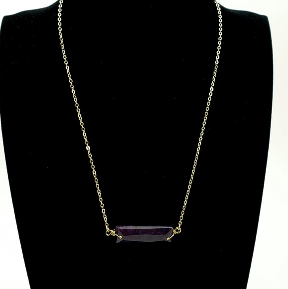 Boho Jewelry - NWOT! Gold Tone Necklace Purple Stone